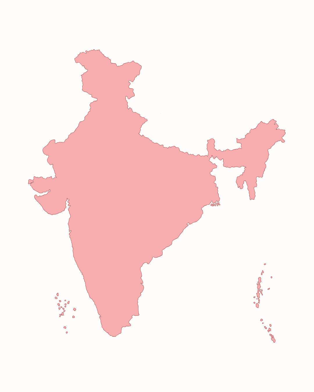 India map showing stockist locations